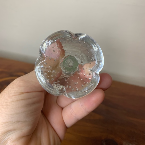 Vintage Swedish hand blown clear bubble glass bud vase - Picture 5 of 7